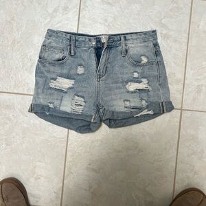 Trendy Ripped Denim Jean Shorts